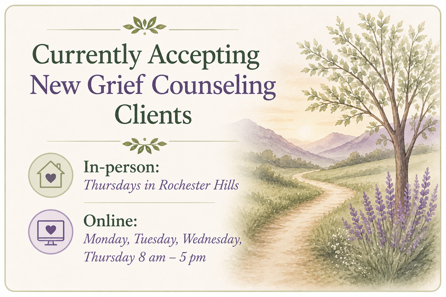 Currently Acceptng New Clients Currently Acceptng New Clients