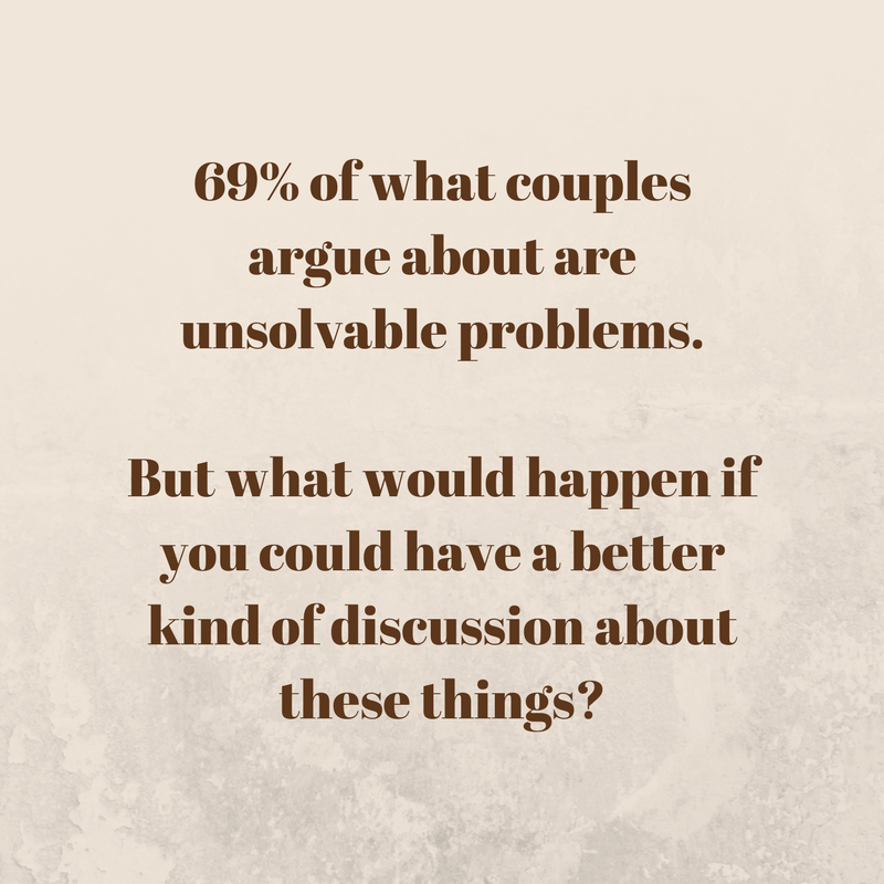 69% of what couples argue about are unsolvable problems